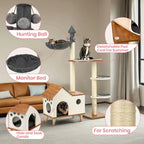 Wooden House Cat Tree